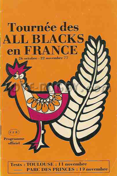 1977 France v New Zealand  Rugby Programme